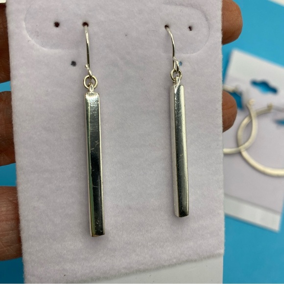 Silver Tone Pierced Earrings Bundle of Three Pairs - Picture 5 of 6